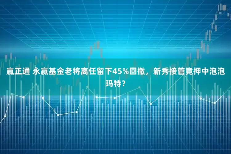 赢正通 永赢基金老将离任留下45%回撤,新秀接管竟押中泡泡玛特?