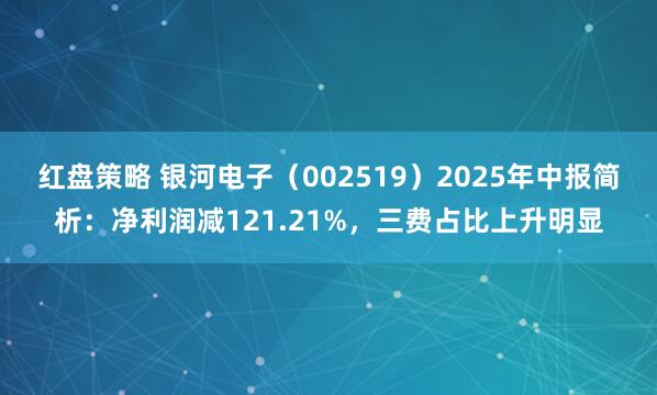 红盘策略 银河电子（002519）2025年中报简析：净利润减121.21%，三费占比上升明显